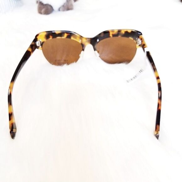 Zac Posen Kouka tortoise shell gold rim sunglasses with hard case brown lenses - Picture 11 of 16